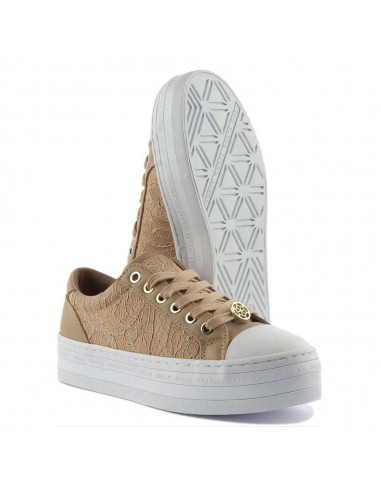 GUESS WOMAN SHOE IN LEATHER AND LACE